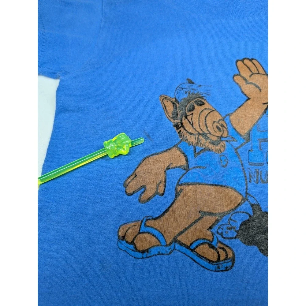Vintage 80's Alf Hey No Problem Cat T Shirt Kids Childrens 5/6 Single Stitch USA